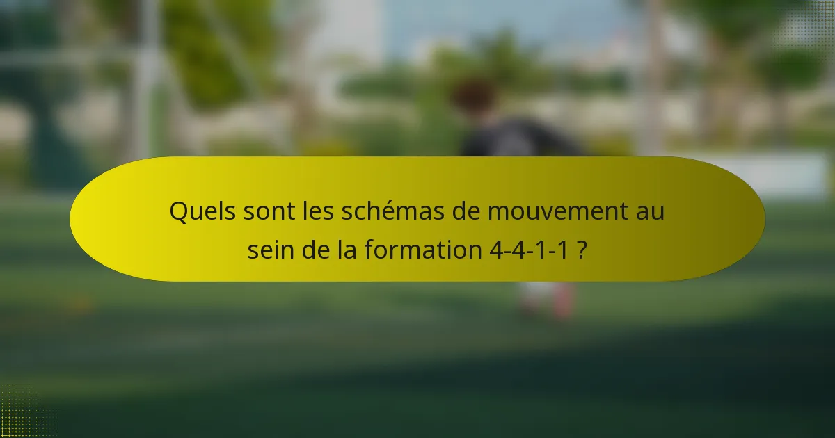 Quels sont les schémas de mouvement au sein de la formation 4-4-1-1 ?